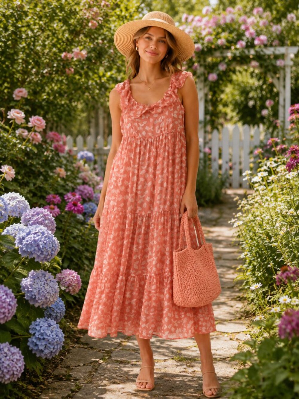 Chelsea 28 pink & white maxi dress, size small